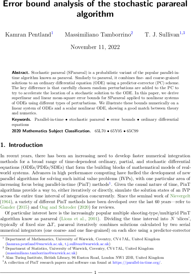 Error bound analysis of the stochastic parareal algorithm