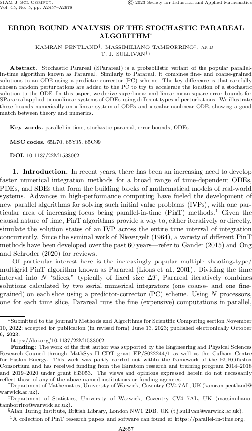 Error Bound Analysis of the Stochastic Parareal Algorithm