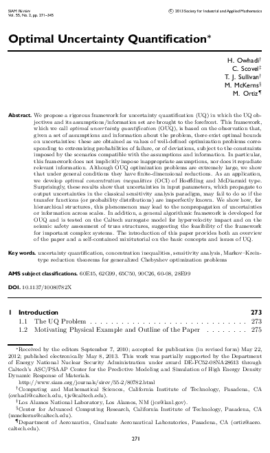 Optimal Uncertainty Quantification